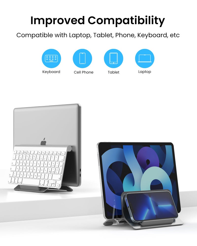 SODI Vertical Laptop Stand for Desk  Gravity Auto Lock MacBook Stand  Aluminum Laptop Vertical Dock Stand Holder Compatible with MacBook Pro  MacBook Air  Space Grey - Image 5
